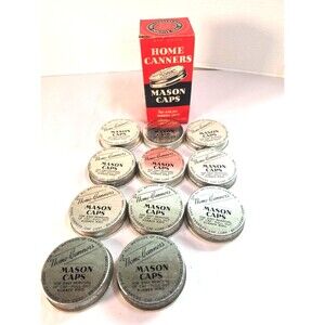 Vintage 11  Home Canner Mason Caps Canning Jar  Regular Mouth
